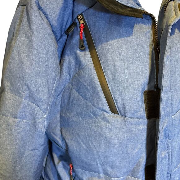 Down FkOW Women's Blue Down Feather Puffer Jacket Medium Winter Coat Technical - Picture 16 of 16